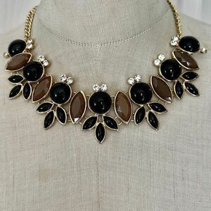 Latasia Black & Brown Statement Bib Necklace